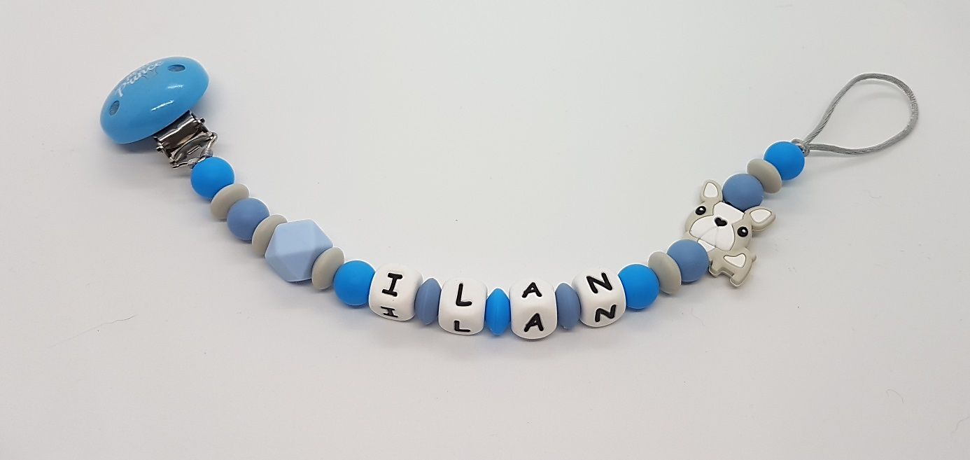 attache tétine personnalisé garçon modèle "Ilan"