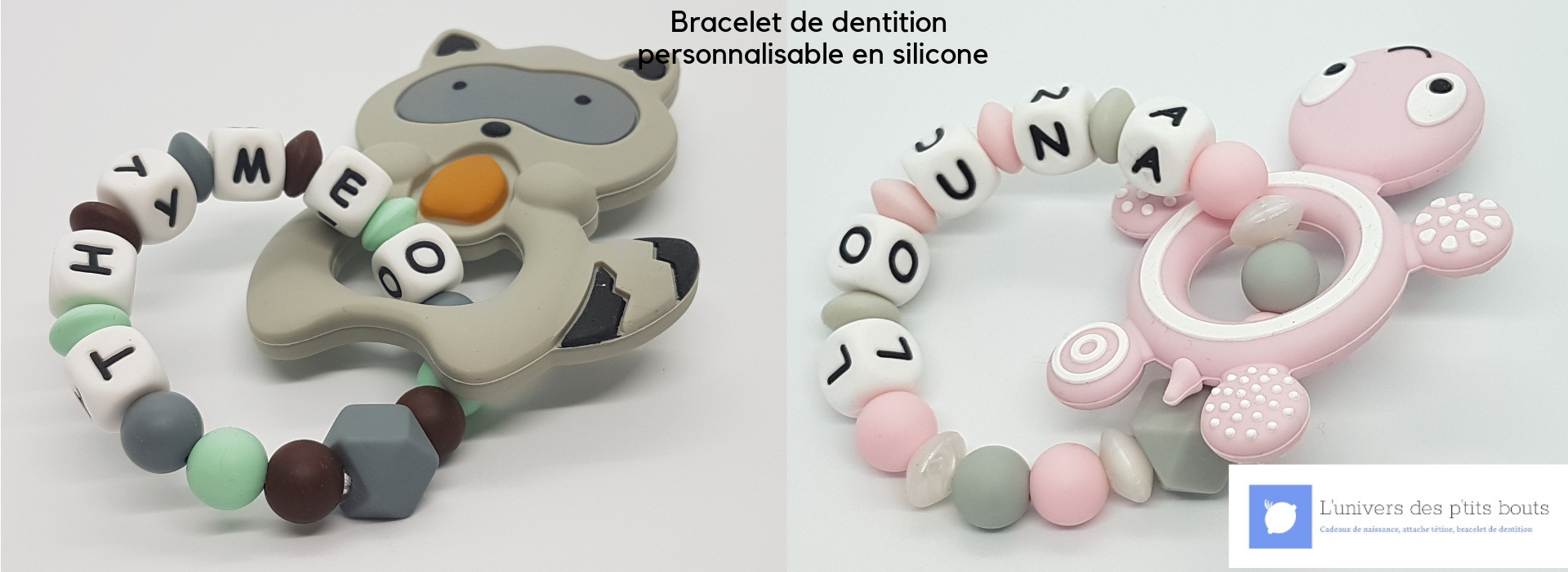 Bracelet de dentition personnalisable en silicone