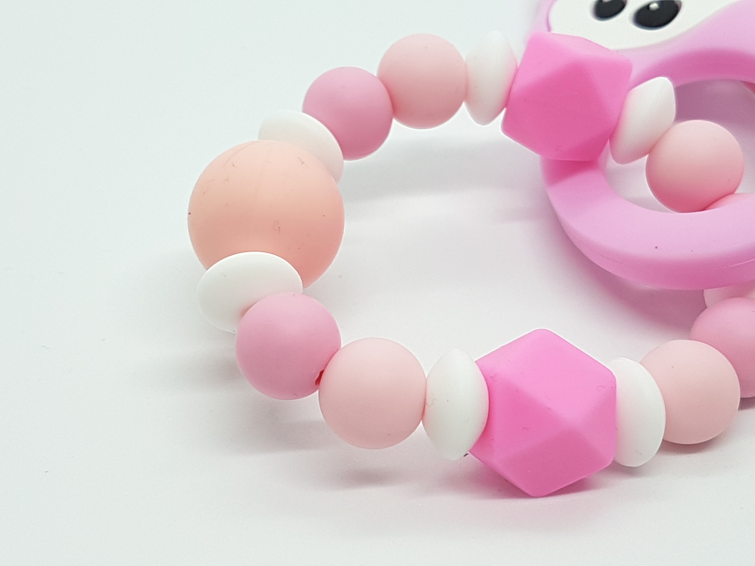bracelet de dentition personnalisé modèle "renard rose"