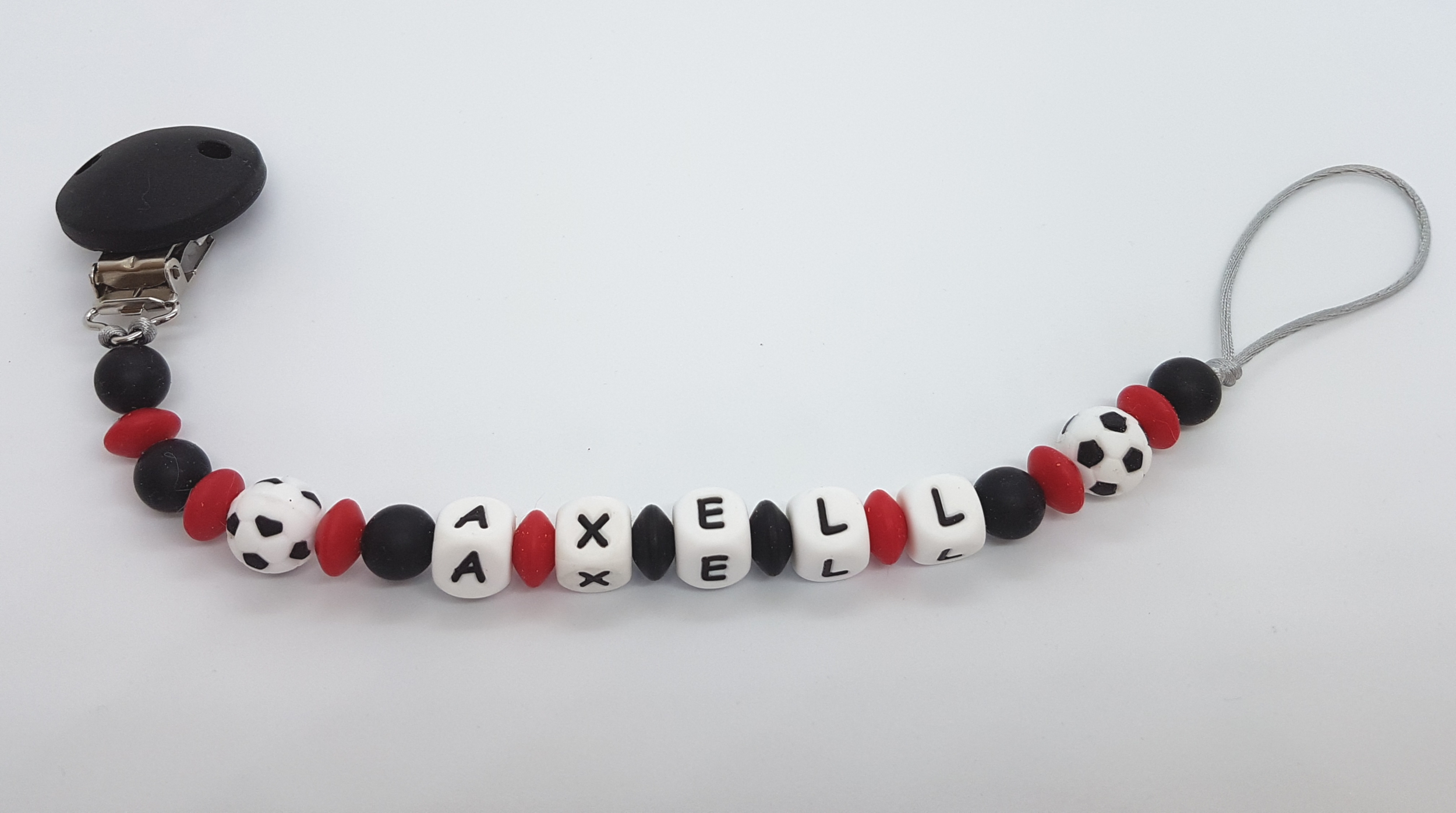 Attache tétine personnalisé en silicone modèle "Axell"
