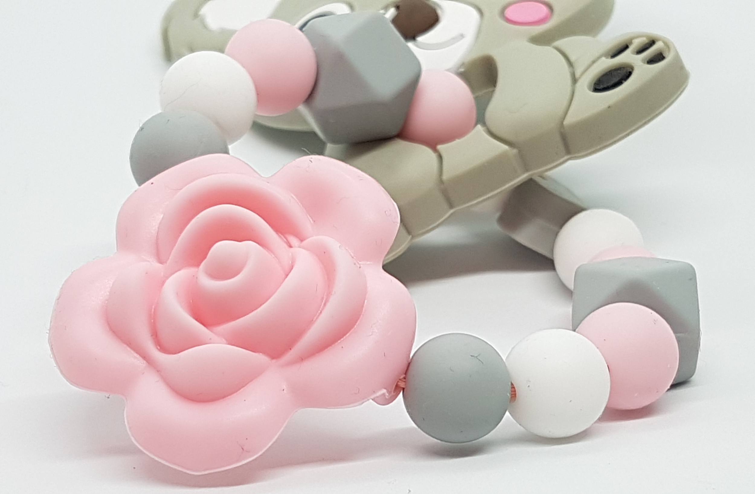 Bracelet de dentition personnalisé "Koala et fleur"