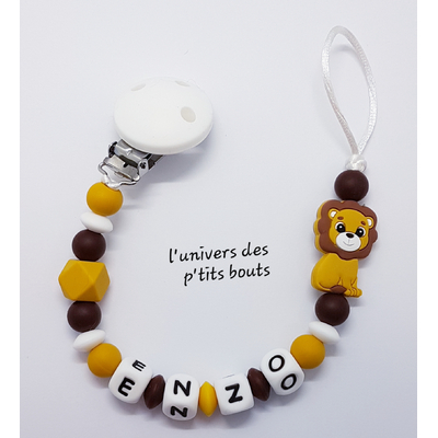 Attache tétine en silicone modèle "Enzo n°3"