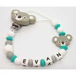 Attache tétine personnalisé silicone modèle Evan
