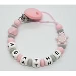 Attache tétine personnalisé en silicone modèle "Agathe"