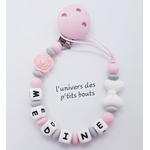 Attache tétine personnalisé en silicone modèle "Médine"