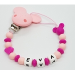 Attache tétine personnalisé modèle "Eva"