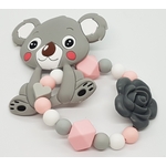 Bracelet de dentition personnalisé "Koala et fleur"