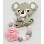 Bracelet de dentition personnalisé "Koala et fleur"