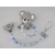 ensemble attache tétine et bracelet de dentition personnalisé garçon modèle "Alexy"