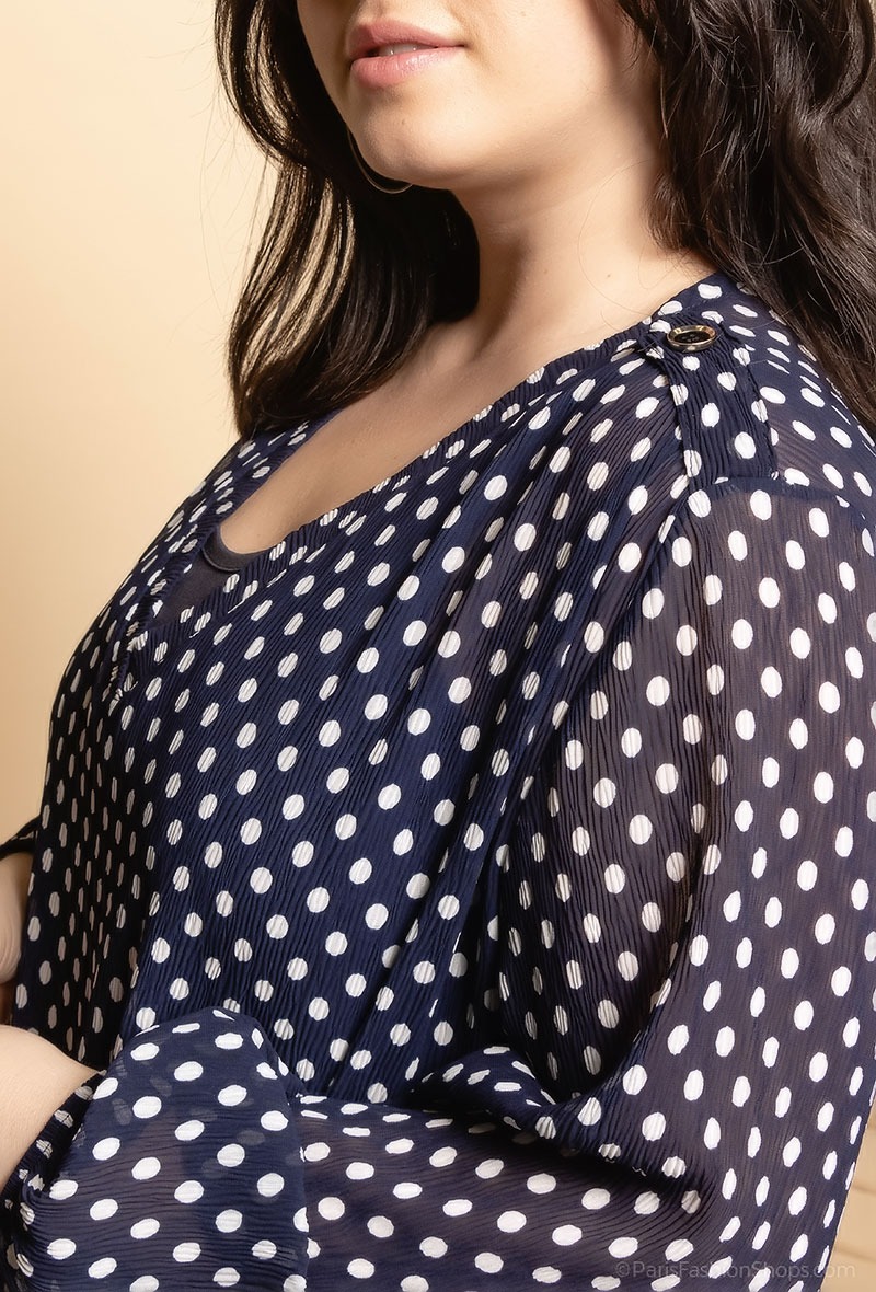 BLOUSE IMPRIMEE POIS GRANDE TAILLE