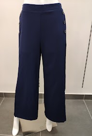 Pantalon large fluide bleu marine