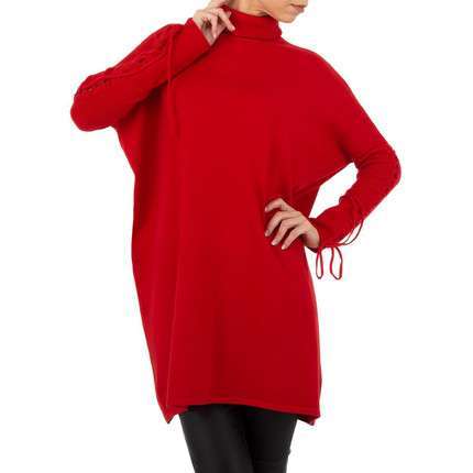 ROBE PULL COL ROULE ROUGE 4