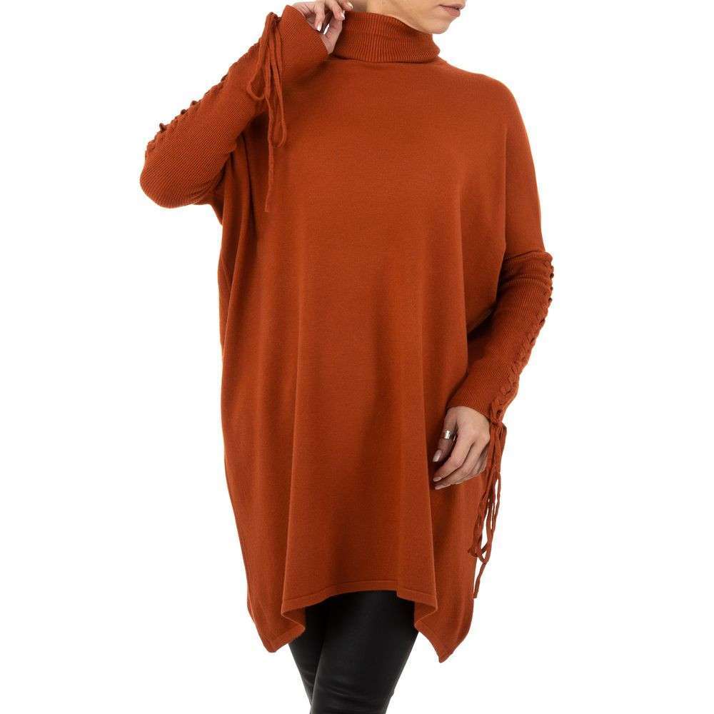 Pull col roulé oversize  marron 4