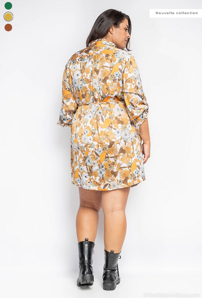 Robe chemise satiné grande taille 2