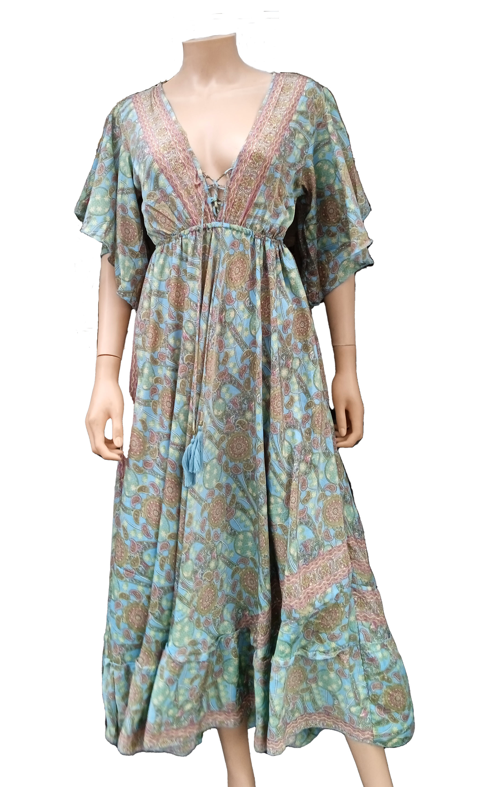 Robe bohème vert turquoise