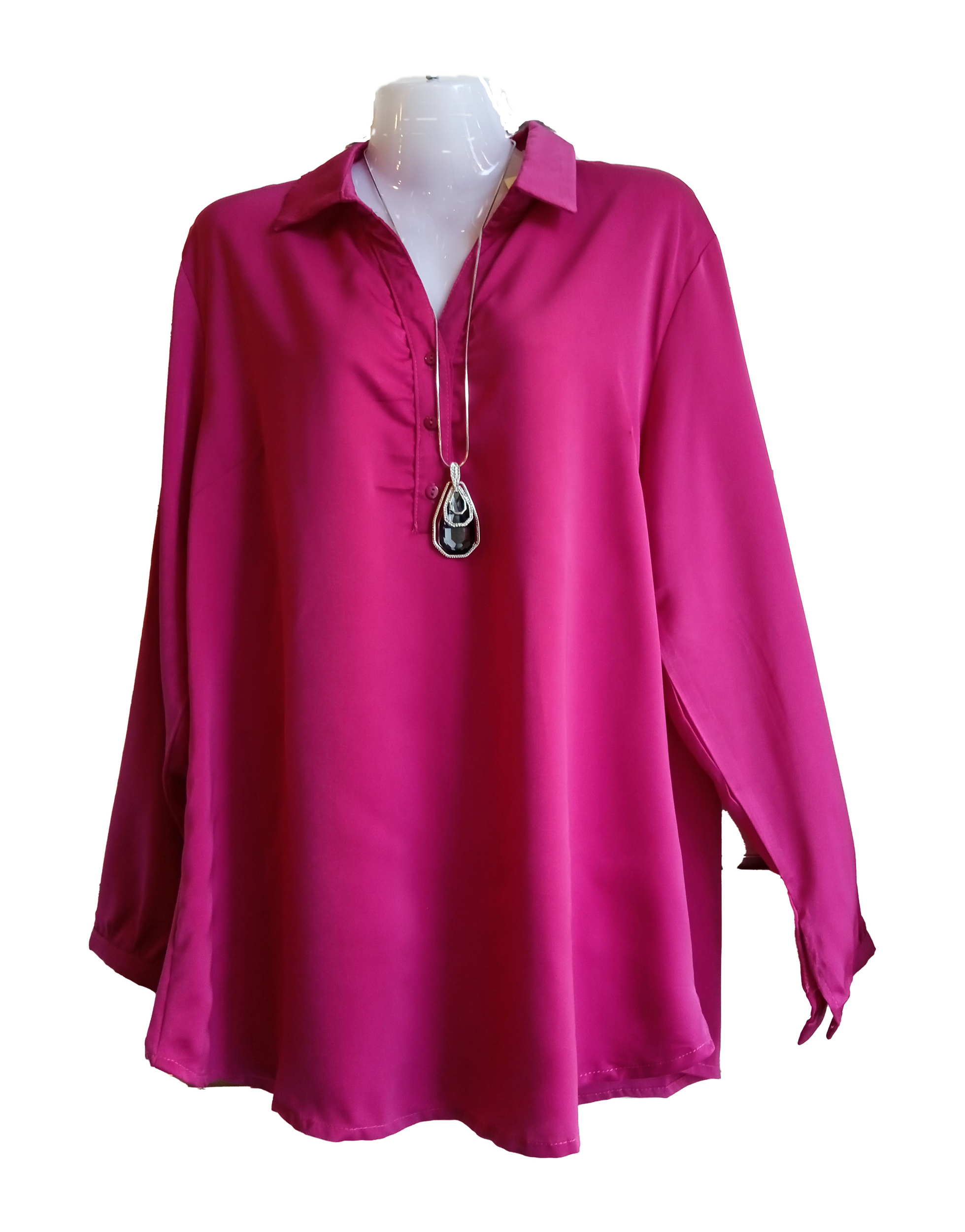 BLOUSE ROSE FUSCHIA SATIN GT