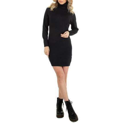 Robe pull col roulé noire