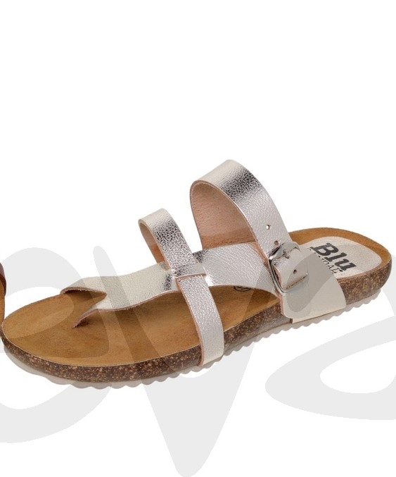 Tong en cuir dore