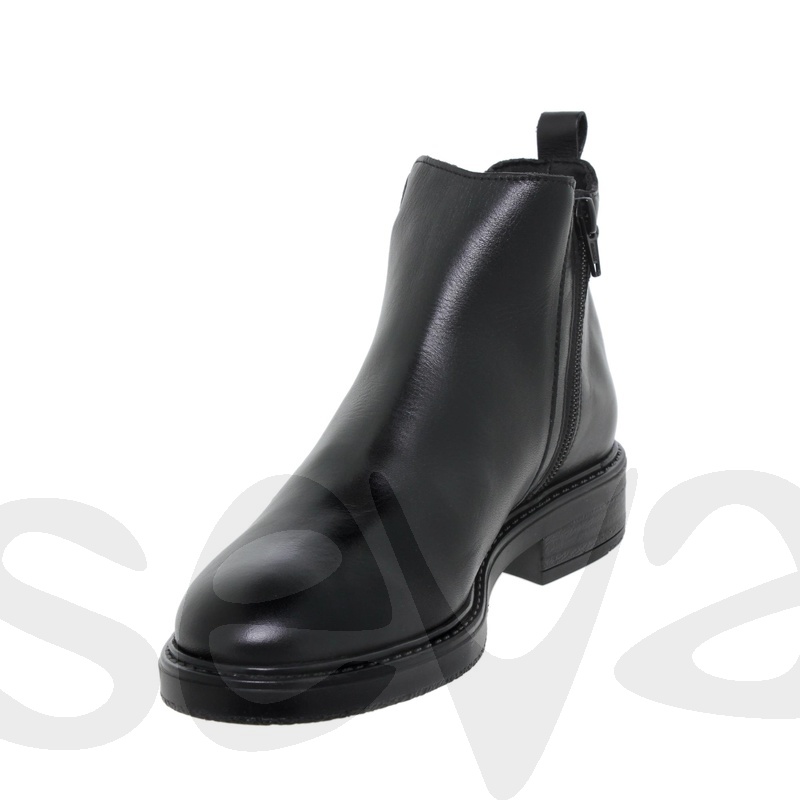 Bottines en cuir noir 2
