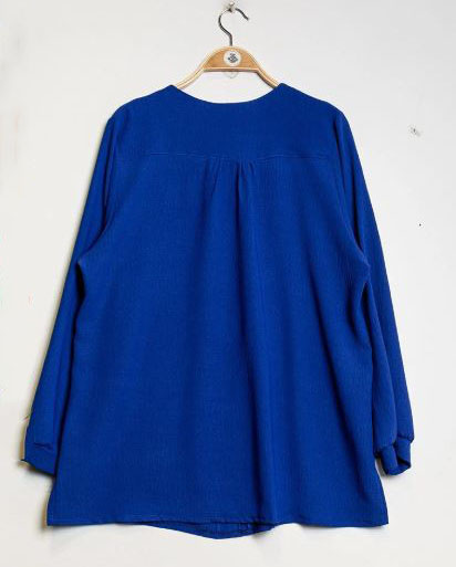 Blouse bleu royal grande taille  2
