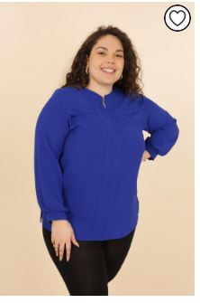Blouse bleu roi grande taille tendance 2