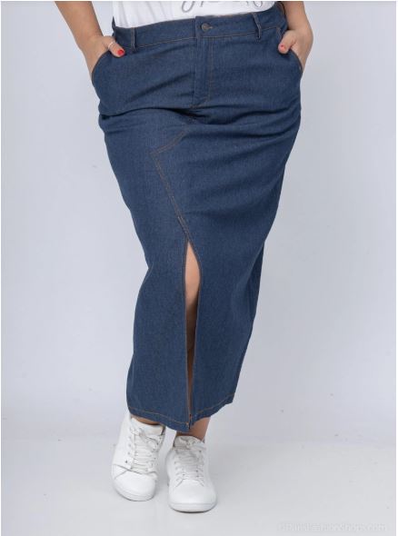 Jupe en jean avec fente grande taille 2