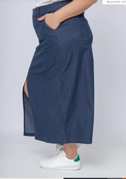 Jupe en jean avec fente grande taille 4