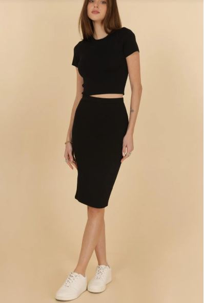 Jupe midi noir