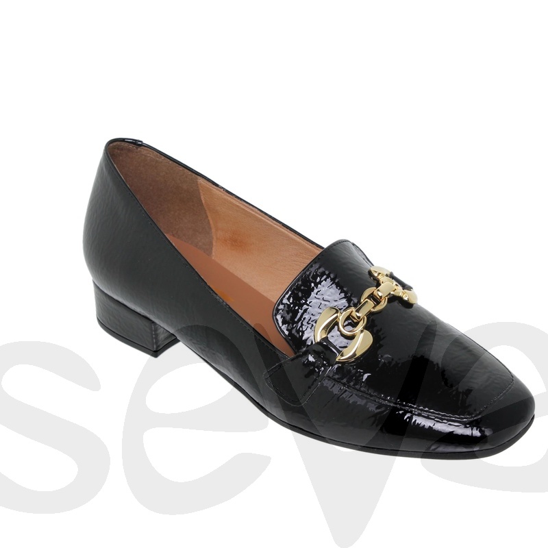 Mocassin vernis noire avec boucle