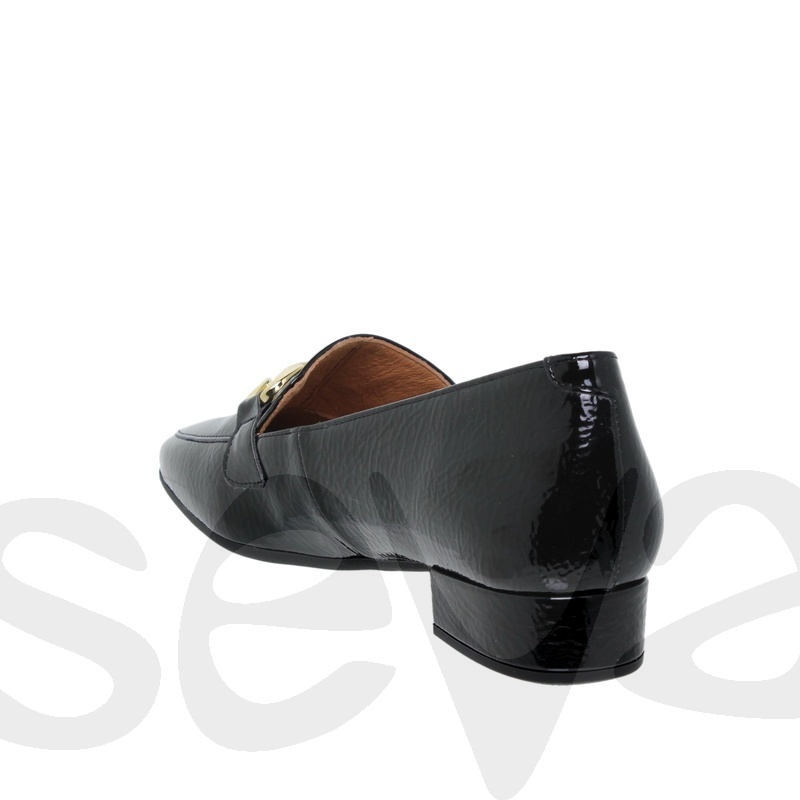 Mocassin vernis noire avec boucle 1