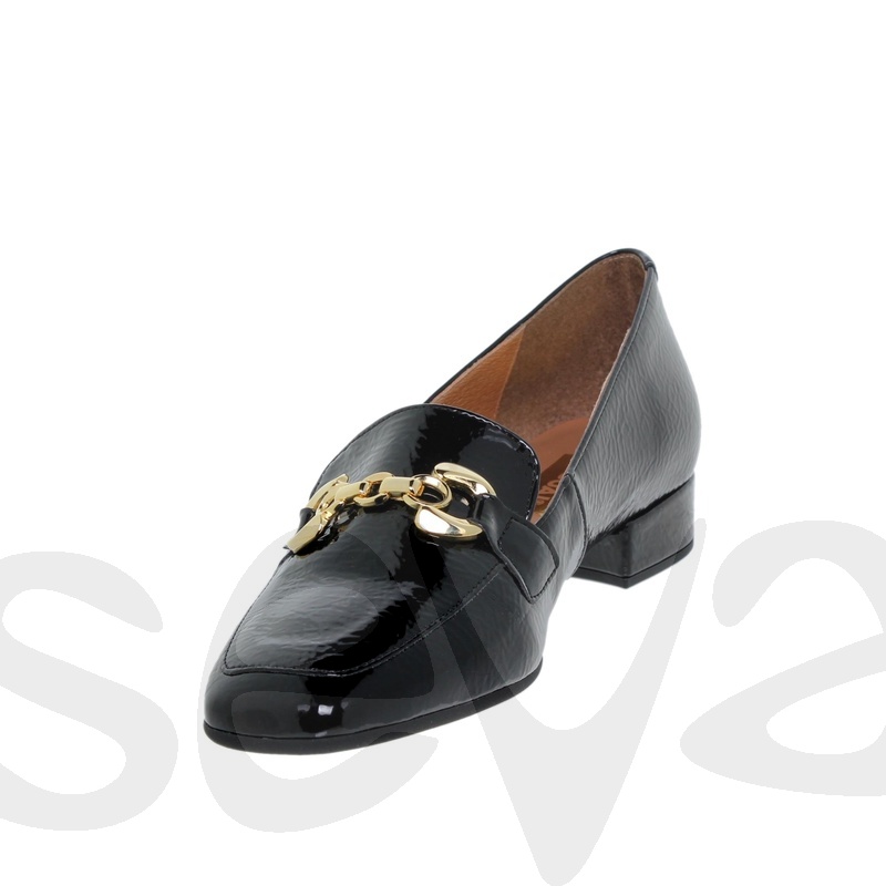 Mocassin vernis noire avec boucle 2
