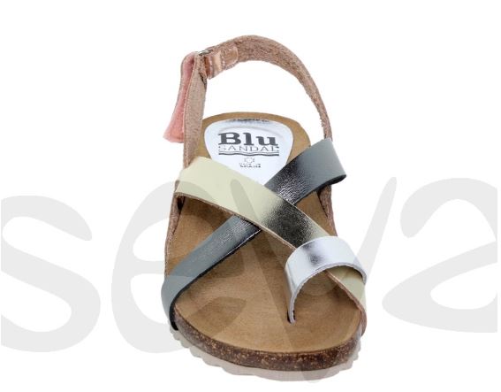 Sandales en cuir semelles ergonomique blue 2