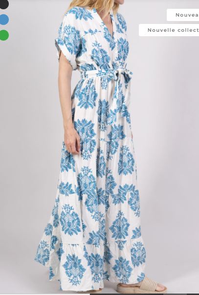 Robe longue effet lin