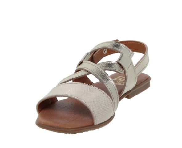 Sandales en cuir compensé avec brides dorés 3