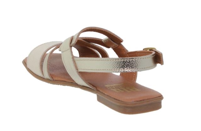 Sandales en cuir compensé avec brides dorés 5
