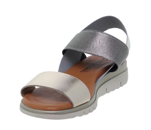 Sandales en cuir argentée 2