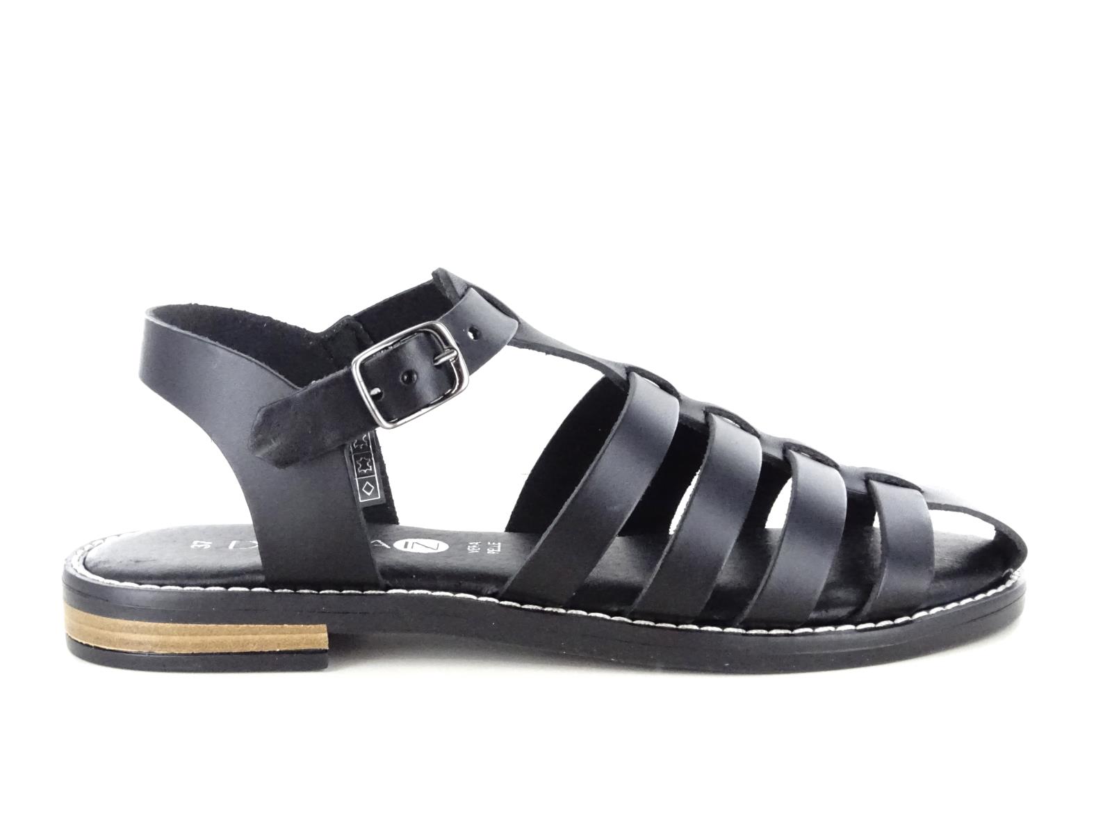 Sandales meduse noir en cuir 3