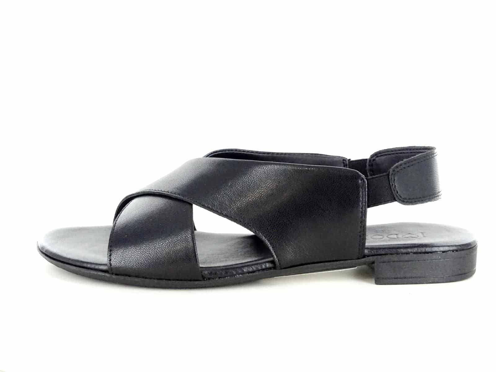 Sandales plates noires en cuir 2