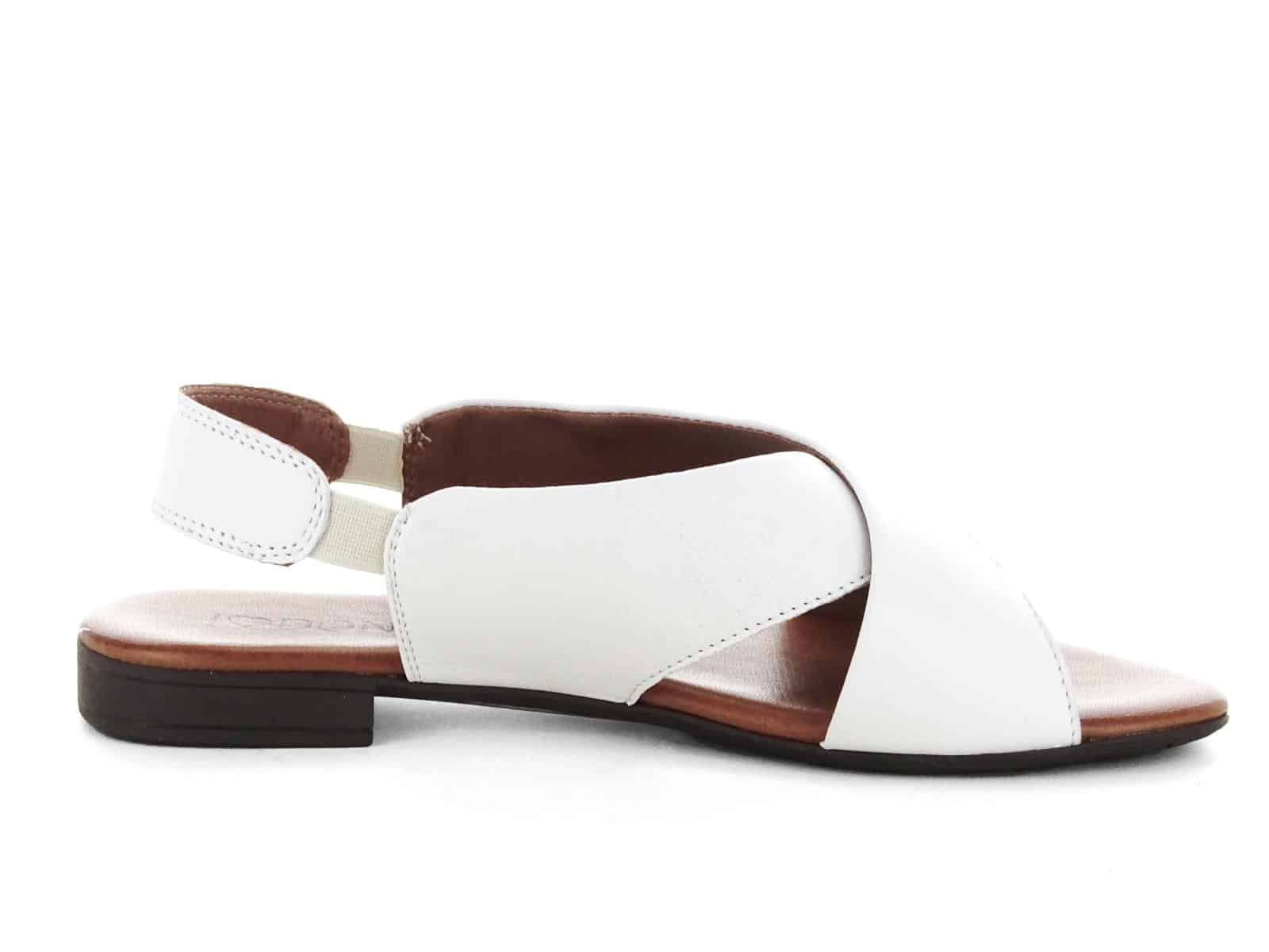 Sandales plates blanches en cuir 1