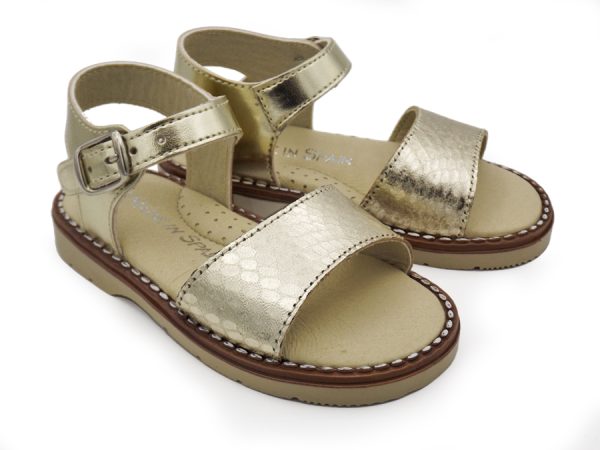 Sandale doré  en cuir