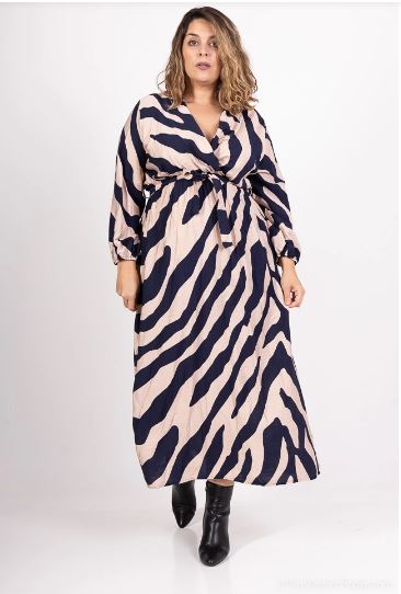 Robe grande taille zebre
