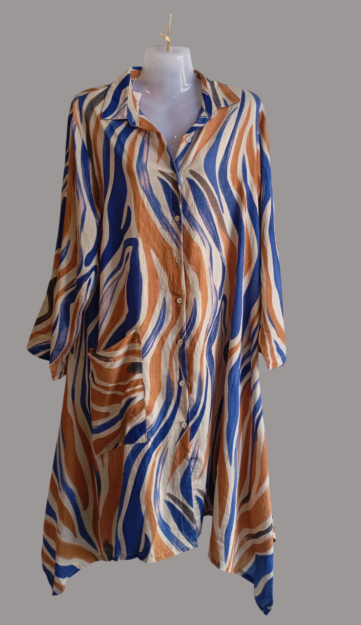 Robe chemise grande taille imprimée