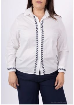 Chemise blanche brodé grande taille