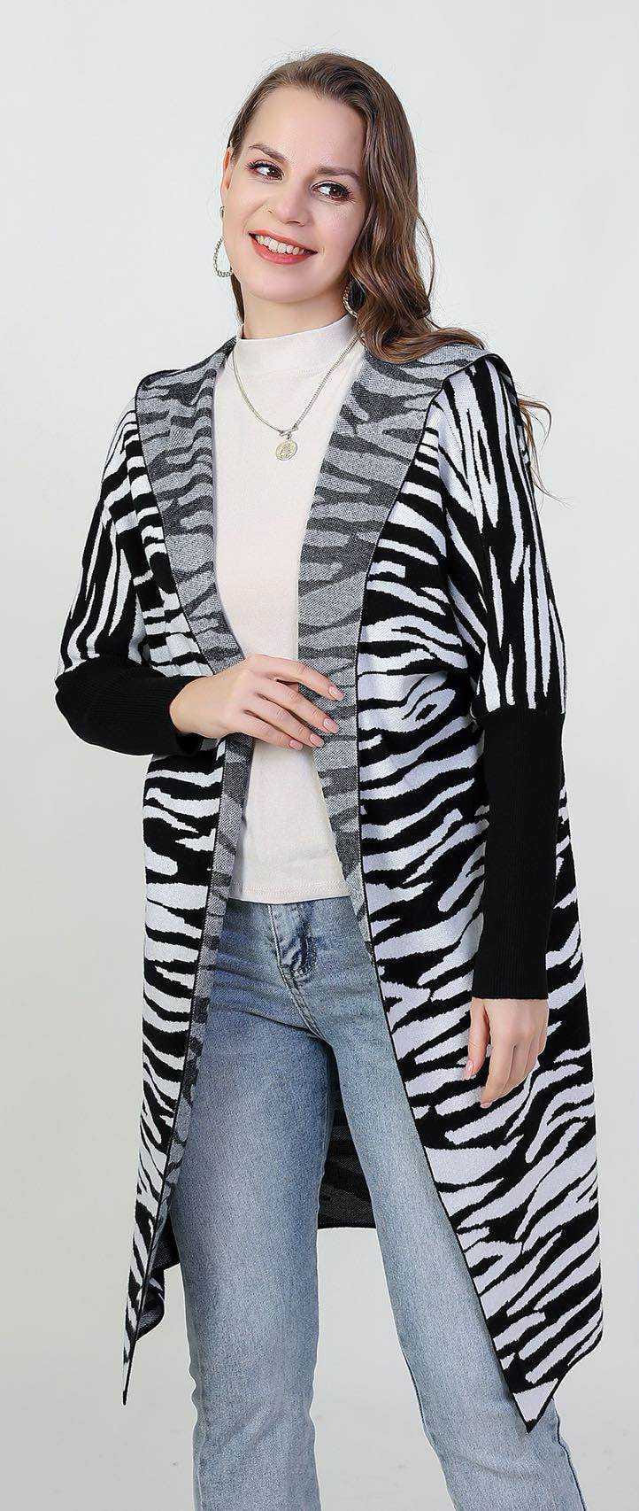 Gilet imprimée zebré noir