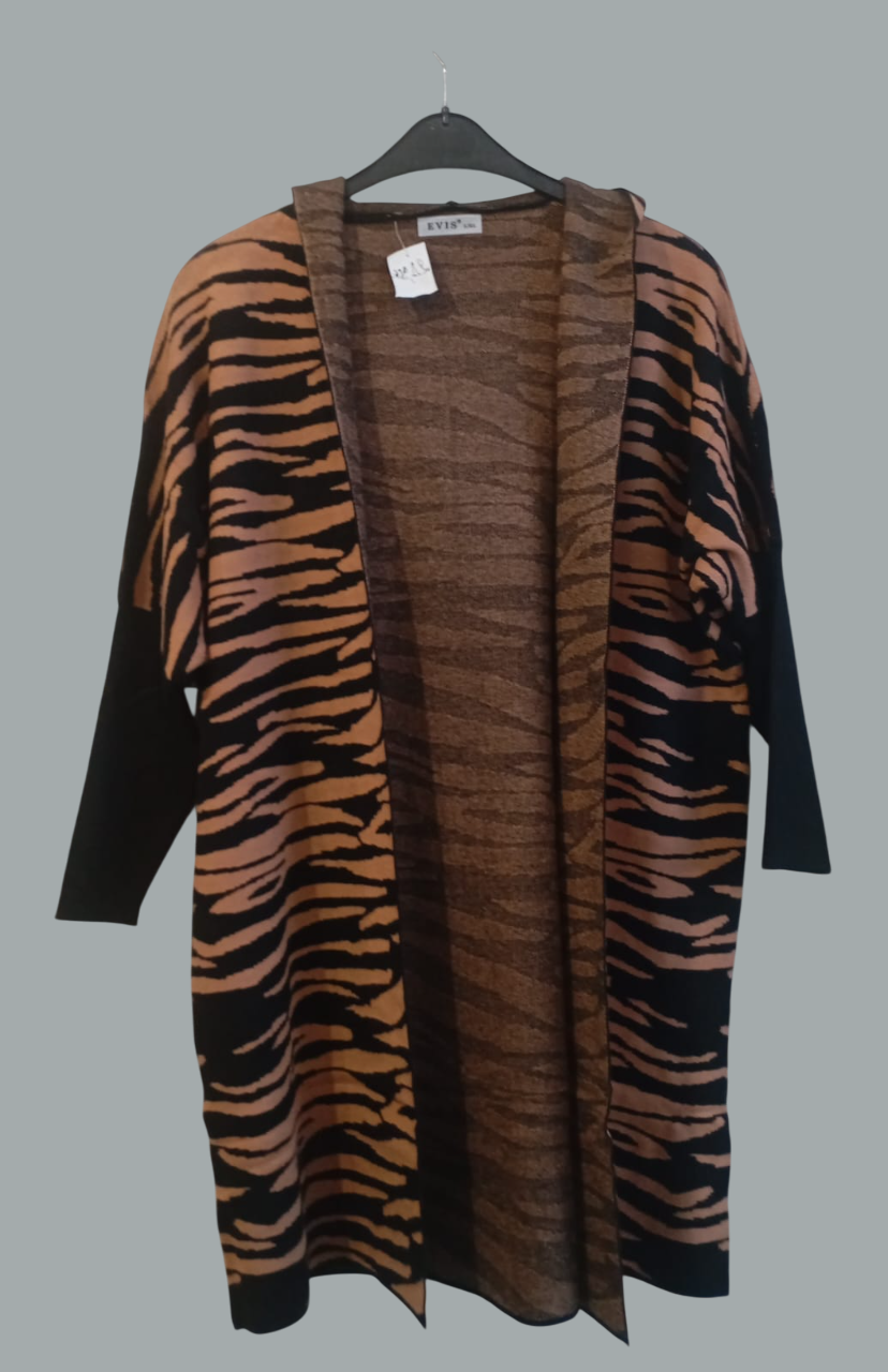 Gilet imprimée zebré marron-Photoroom