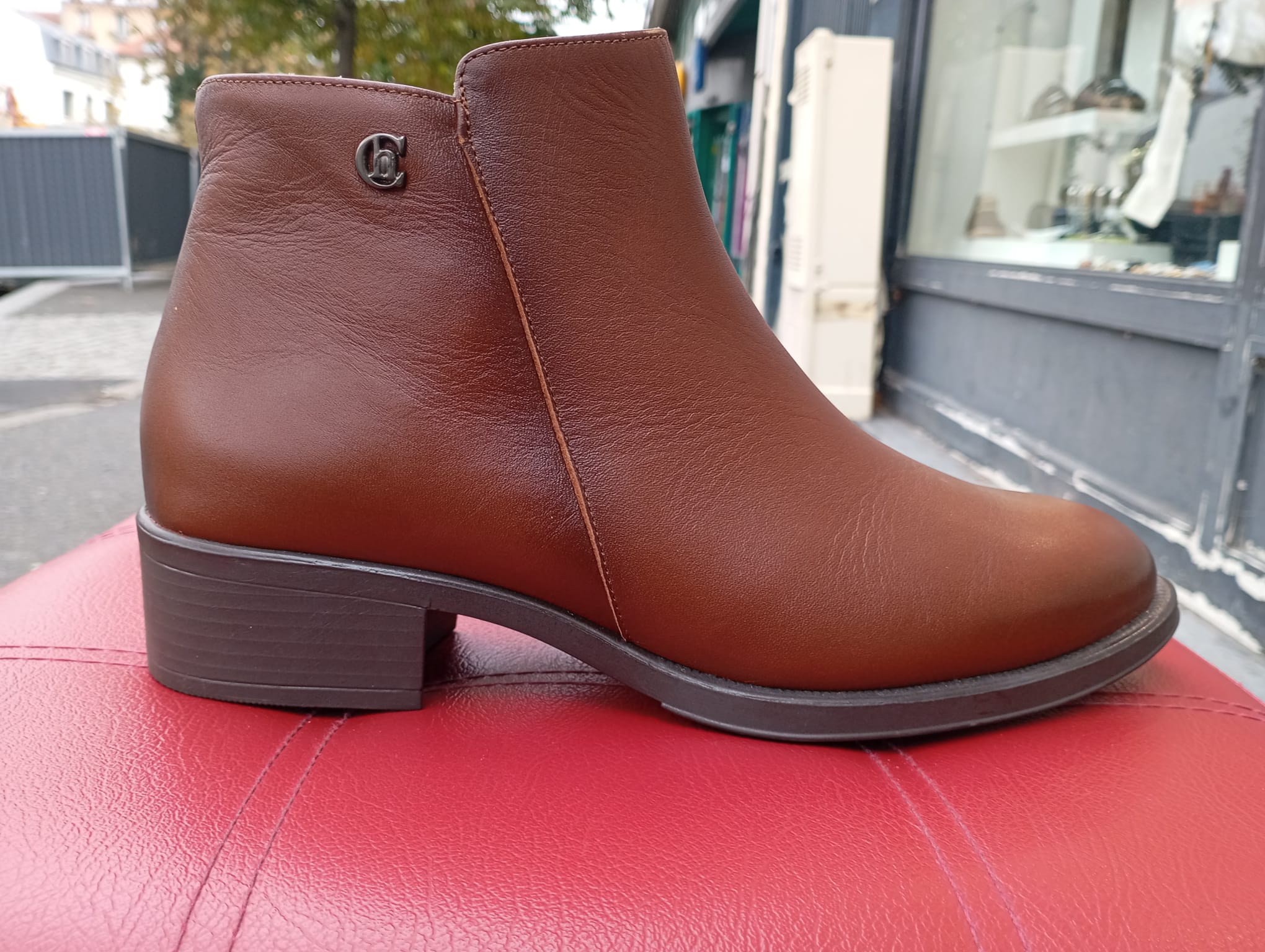 Bottines en cuir chamby MARRON 1