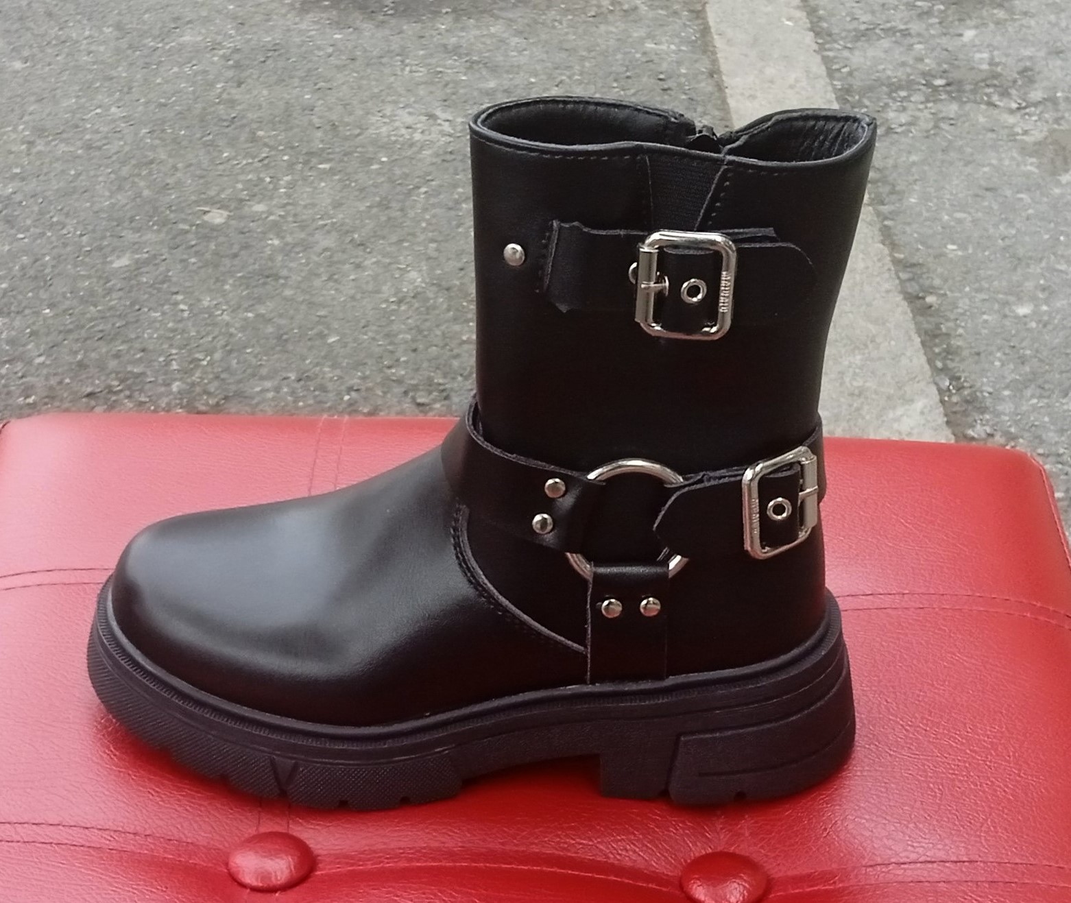 Bottines style motard fille