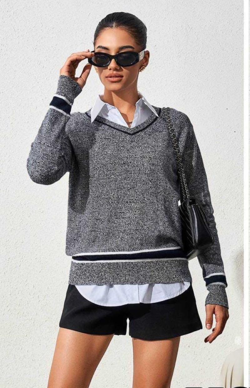 Pull col V NOIR