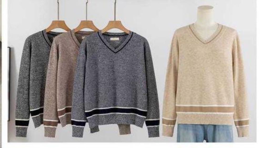 PULL COL V BEIGE