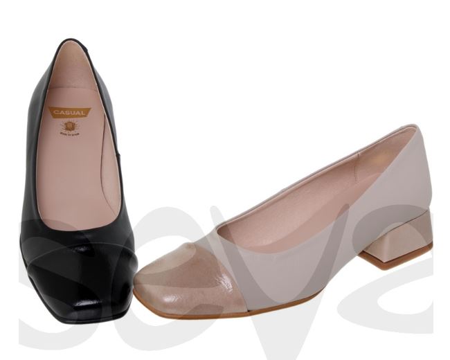 Escarpin en cuir petit talon